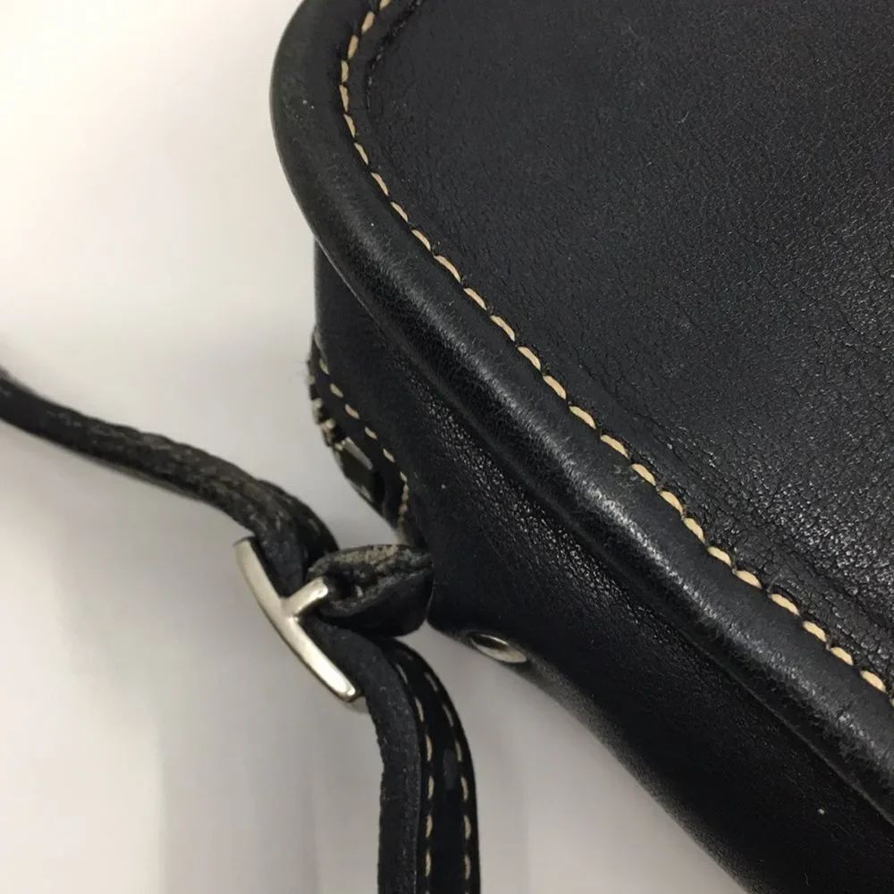 Coach Vintage 1999 Black Mimosa Zip Leather Crossbody Camera Bag - 9” x 5.5” - Picture 12 of 17